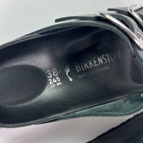 Birkenstock Arizona Oiled Leather  EU38 245 L7 M5 Narrow Black Germany Sandals - Picture 3 of 10
